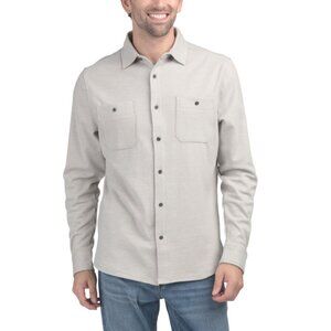 QUIKSILVER Heather Grey Belino Knit Button Down Shirt